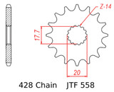JT Front Sprocket | 14 Tooth | 428 | Steel (JTF558.14)