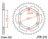 JT Rear Sprocket | Steel | 520 | Self Cleaning | 45 Tooth (JTR210.45SC)