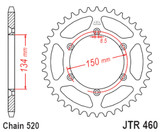 JT Rear Sprocket | 49 Tooth | 520 | Steel | Self Cleaning (JTR460.49SC)