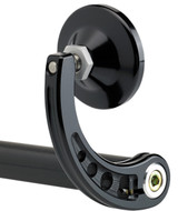 Joker Machine Curved Stem 2.25" Round Black Bar End Mirror (09-312-CB)