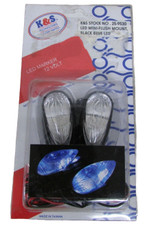 K&S Blue LED Flush-Mount Black Mini Marker LIghts w/Adhesive Mount (25-9530)