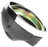 Emgo 7'' Side Mount Adjustable Black Headlight Shell w/Chrome Rings (66-65010)