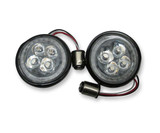 Ciro Fang Turn Signal Light Inserts Rear - Black w/Red LED (45421)