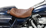 Mustang Wide Tripper Solo Driver Brown Diamond Stitch Motorcycle Seat (76722)
