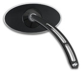 Pro-One Billet Mirror Oval Black/Right W/Weekend Warrior Cutout Stem (102320B)