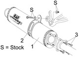 Yoshimura RS-3 Bolt-On Exhaust Muffler - Stainless Street Series (1108455)