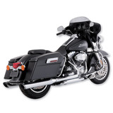 Vance & Hines Twin Slash Rounds Chrome 4" Slip-On Exhaust (16763)