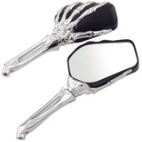 Kuryakyn Skeleton Hand Mirrors w/Chrome Stems & Black Heads (1759)