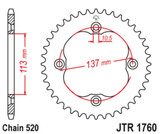 JT Steel Rear Sprocket 37 Tooth (JTR1760.37)