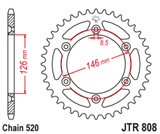JT Steel Rear Sprocket | 39 Tooth | 520 (JTR808.39)