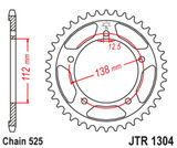 JT Steel Rear Sprocket 47 Tooth (JTR1304.47)