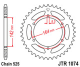 JT Steel Rear Sprocket 44 Tooth (JTR1074.44)