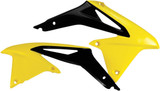 Acerbis Yellow/Black Plastic Radiator Shrouds/Scoops (2113861017)