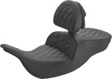 Saddlemen Roadsofa Lattice Stitch Black Seat w/Driver Backrest (897-07-182BR)