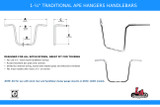LA Choppers 1.25" Traditional Black Ape Hangers w/12" End Rise (LA-7310-12B)