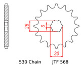 JT Front Sprocket | 18 Tooth | 530 | Steel (JTF568.18)
