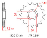JT Front Sprocket | 18 Tooth | 520 | Steel (JTF1184.18)