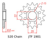 JT Front Sprocket | 14 Tooth | 520 | Steel | Lightweight (JTF1901.14)