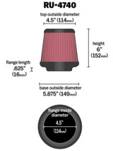 K&N Universal High-Flow Performance Air Filter (RU-4740)