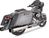 S&S Dual Chrome MK45 Slip-On Mufflers w/Black Thruster End Cap (550-0664)