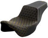 Saddlemen Set-Up Extended Reach HC Gold Honeycomb Stitch Seat (808-07B-17807)