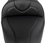 Saddlemen Roadsofa Carbon/Black Stitch Seat w/Driver Backrest (808-07B-185B0)