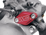 Works Connection Brake Block Off Plate - Red - Billet Aluminum (31-355)