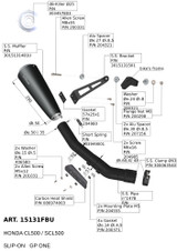 Leo Vince GP One Stainless Steel Black Slip-On Muffler (15131FBU)