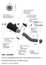 Leo Vince LV-10 Black Stainless Steel Slip-On Muffler (15250BU)