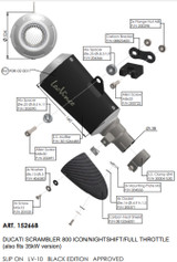 Leo Vince LV-10 Black Stainless Steel Slip-On Muffler (15266B)