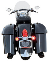 Custom Dynamics Chrome/Red Bullet Ringz LED Rear Turn Signals (PB-BR-RR-IND-CR)