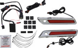 Custom Dynamics Red/Chrome Saddlebag Latch LED Dual Color Lights (CD-SBL-DC-RC)