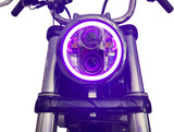 Custom Dynamics Chrome 5.75" ProGlow LED Headlamp with Mounting Ring (PG-575-C)