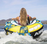 Airhead Blast Inflatable 1 Person Towable Tube Blue/Yellow (AHBL-12)