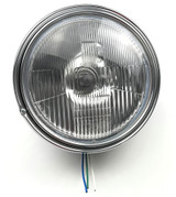 BikeMaster 7” Slim Side Mount Matte Black Headlight w/Chrome Ring (152457)