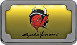 Cycle Visions Chrome Beveled License Plate Frame w/Plate Light (CV-4616)