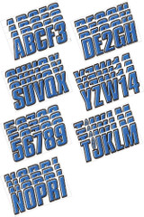 Hardline 3" Series 800 Blue/Black Registration Lettering Kit (BLBLK800)
