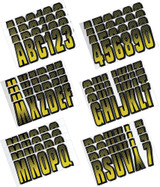Hardline 3" Series 300 Yellow/Black Registration Lettering Kit (YEBKG300)