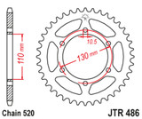 JT Steel Rear Sprocket | 38 Tooth | 520 | Black (JTR486.38)