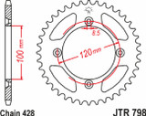 JT Steel Rear Sprocket 51 Tooth (JTR798.51)
