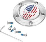 Figurati American Flag Skull Polished 5 Hole Timing Cover (FD24-TC-5H-SS)