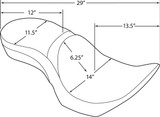 Drag Specialties Low Profile Seat w/EZ Glide II Slot | Pillow (0810-1577)