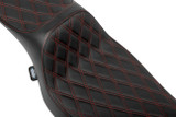 Drag Specialties Predator III Ext. Reach Seat | Double Diamond w/Red (0801-2036)