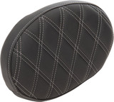 Drag Specialties Oval Sissy Bar Pad | Double Diamond w/Silver Stitch (0822-0429)