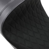 Drag Specialties EZ-ON Forward Low Solo Seat | Diamond Faux Suede (0801-1255)