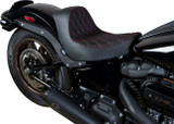 Drag Specialties Solo Seat | Double Diamond w/Red Stitching (0802-1515)