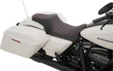 Drag Specialties Predator III Seat | Double Diamond w/Red Stitching (0801-1116)