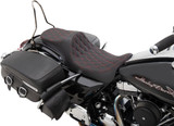 Drag Specialties Predator III 2-Up Seat | Double Diamond w/Red (0801-1306)