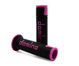 Domino A450 Handlebar Grips - Black/Fuchsia - Twist Throttle (A45041C4340B7-0)