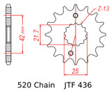 JT Front Sprocket | 14 Tooth | 520 | Steel | RS250 / RG250 / RGV250 (JTF436.14)